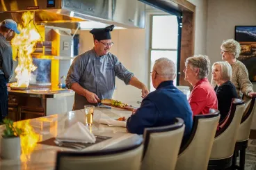 a chef cooking