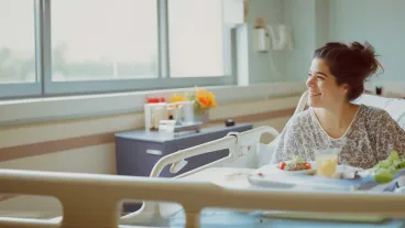 woman in a hospital bed