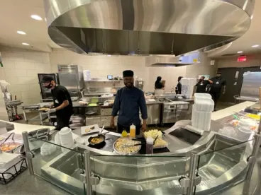 chef lance franklin working in the kitchen