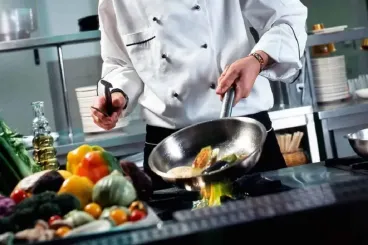 a chef cooking