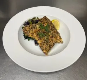 quinoa crusted rainbow trout